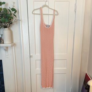Away Orange Sleeveless Sheath Maxi Dress